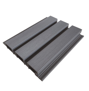 Anthracite grey composite slat wall panel by Neowall for decorative feature walls